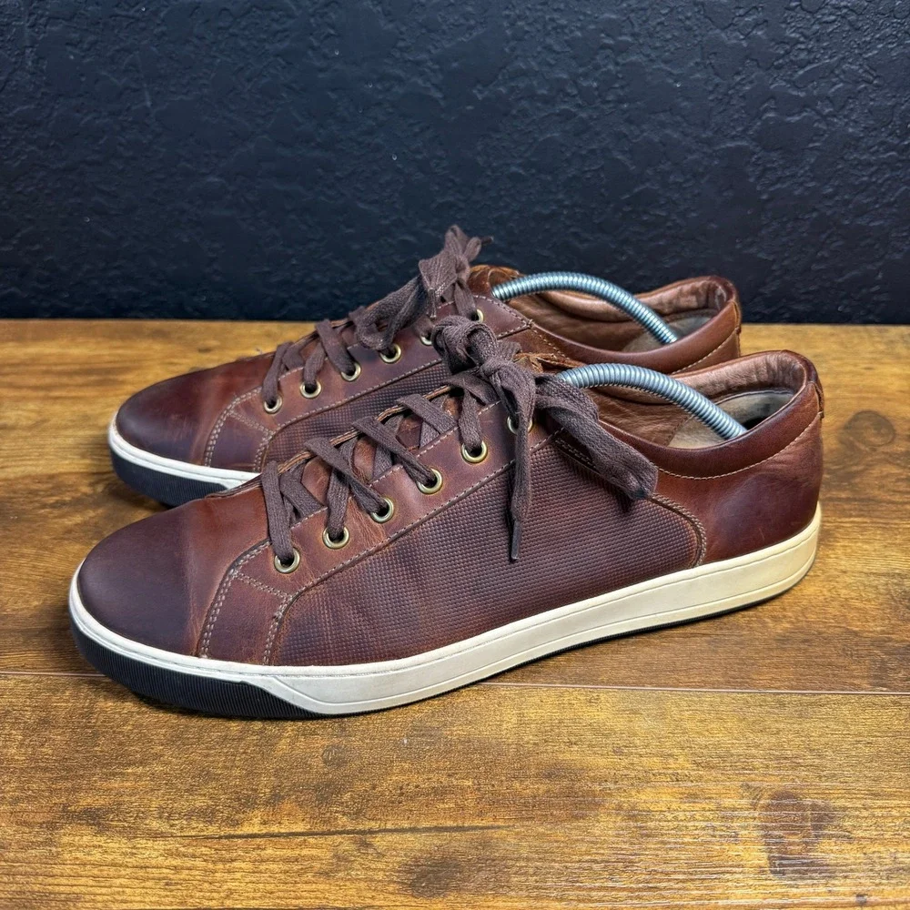 Johnston & Murphy J&M 1850 27-1090 Brown Leather Sneaker Mens 10.5 M